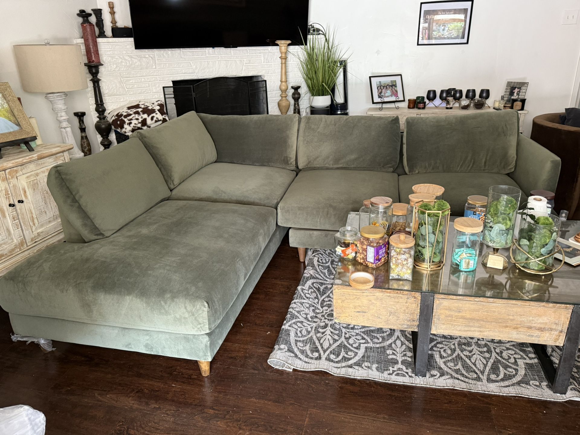Moss green couch