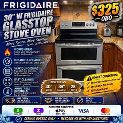 Frigidaire 30” wide Glasstop Stove and oven Delivery available