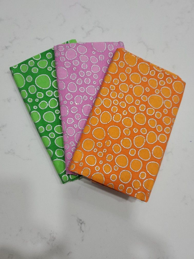 3 Piece Metallic Fabric Bundle - 18" x 21"