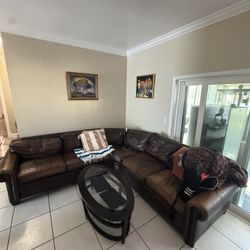 Bernhardt Sectional Leather Couch 