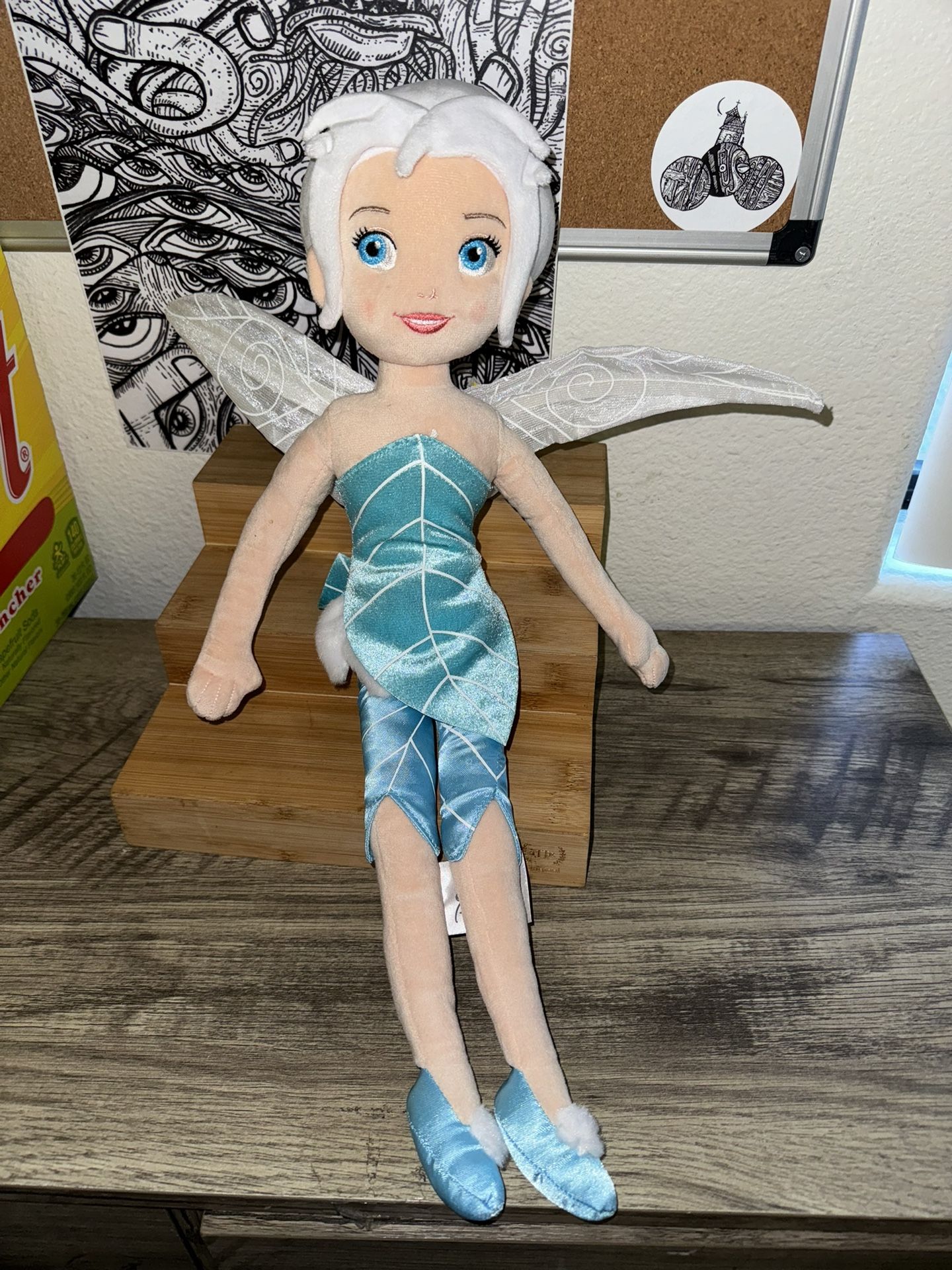 Periwinkle Disney Store Plush Doll Winter Fairy 21" Tinkerbell Sister