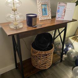 Wood and Metal Console Table