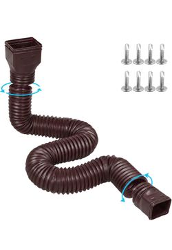 Rain Gutter, Downspout Extensions, 16.5ft, 4" Diameter, BROWN,(OGUTTER), NEW