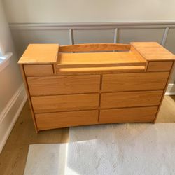 Solid Wood 8-Drawer Dresser with  Baby Changing Table – Great Storage