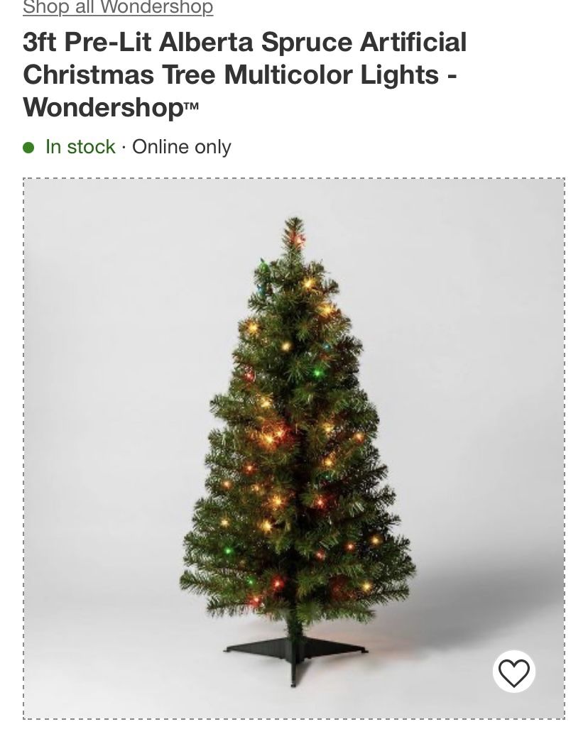 NWT 3”Ft Alberta Spruce Lit Tree