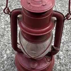 Antique Red Kerosene Lantern 150 Little Supreme - Embury Co vintage oil lantern.
