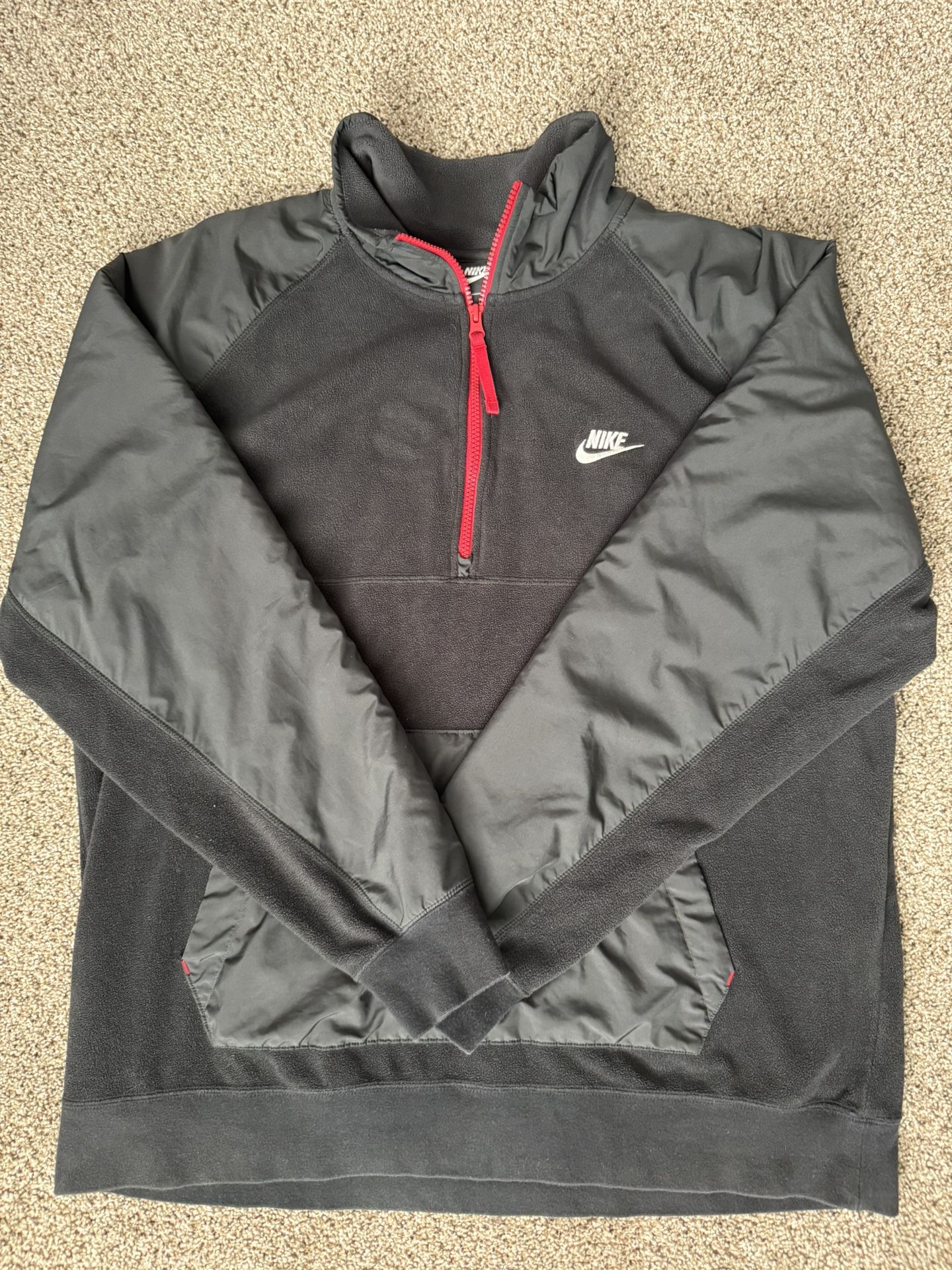 Nike Black & Red Quarter-Zip Pullover – Size XL