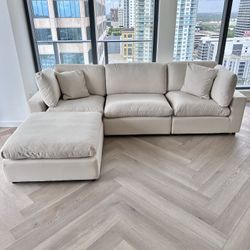 New Beige Sofa Cloud Couch Sectional