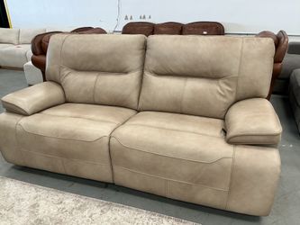 Leather Manual Recliner Sofa 