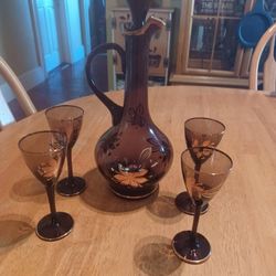 Black Decanter 4 Glasses 