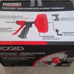 RIDGID POWER SPIN+ DRAIN CLEANER + AUTOFEED TECHNOLOGY