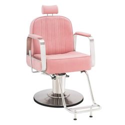 Hydraulic Barber Styling Chair Pink