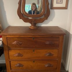 Antique Dresser With Mirror