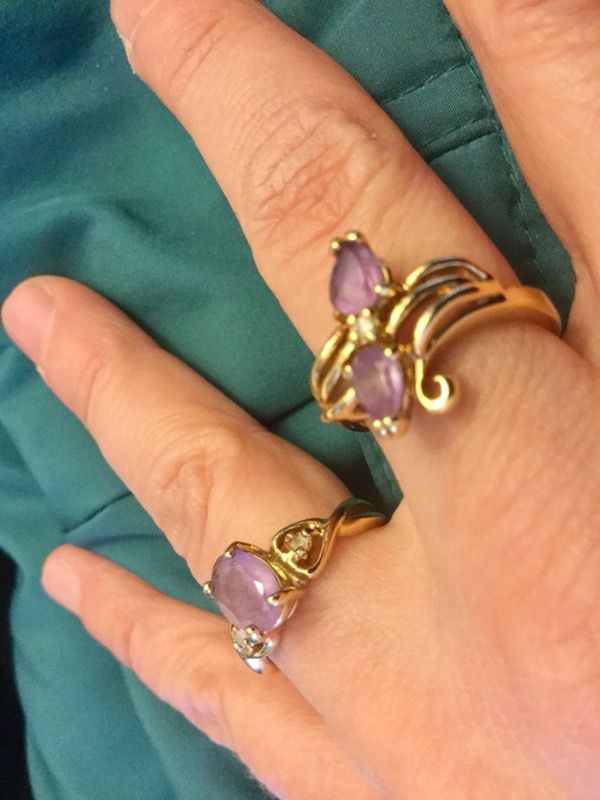 Love RINGS 💜 Amethyst gemstone rings / Ring size # 5