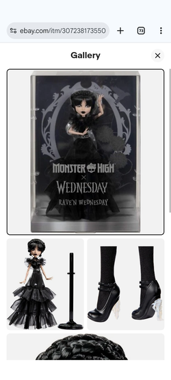 MONSTER HIGH RAVEN WEDNESDAY ADDAMS FAMILY MINT IN Mattel SHIPPER BOX