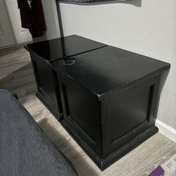 Pair of side tables with storage