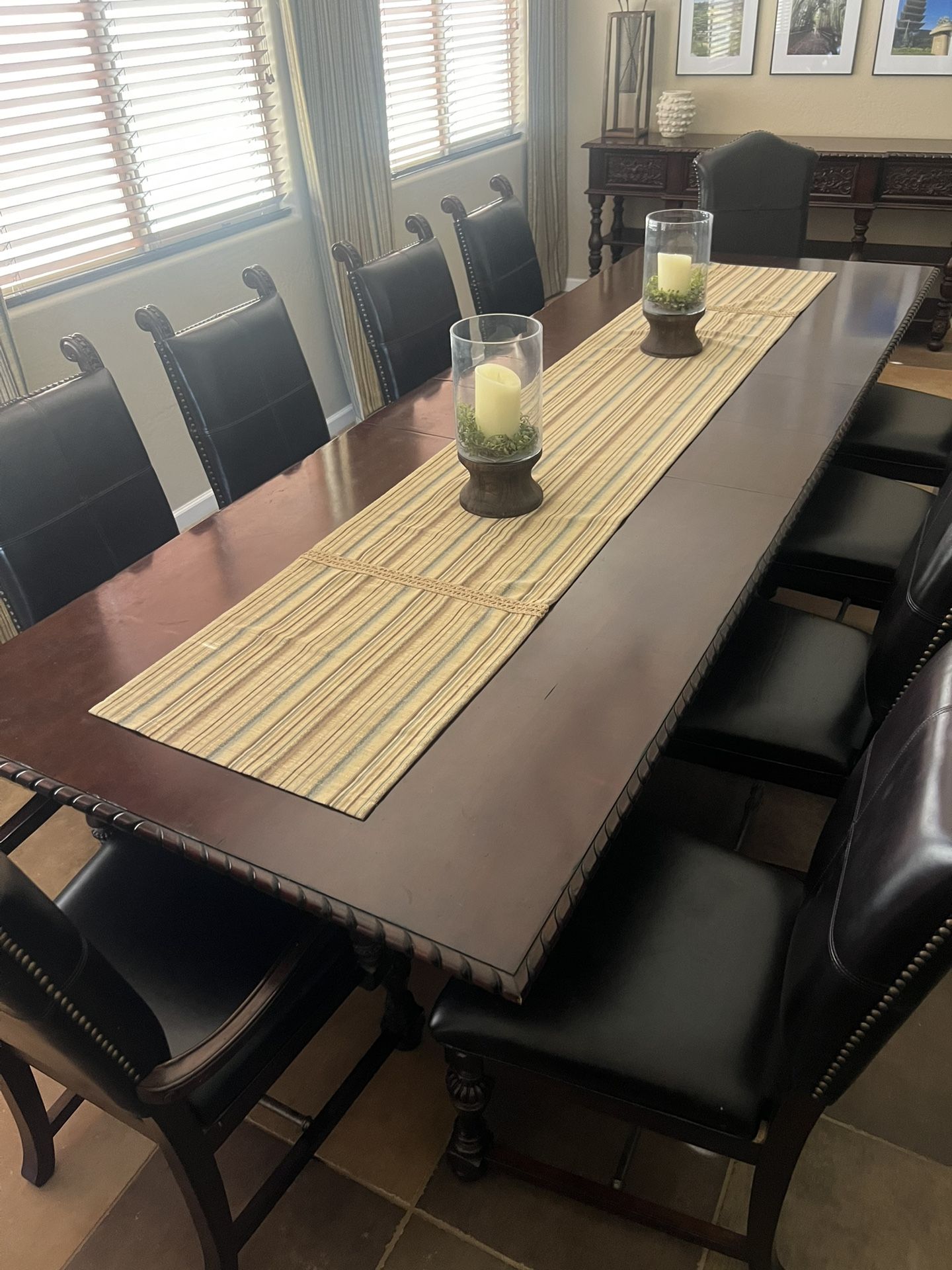 ZGallerie Large Dining Table with Chairs and Buffet Table