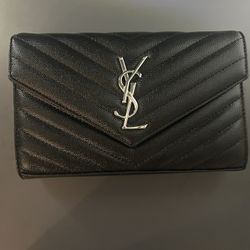 Ysl Saint Laurent Silver Chain Crossbody Bag 