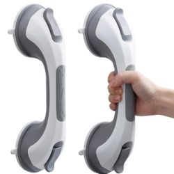 TAILI Shower Grab Bar, 2 Pack 12 Inch Suction Grab Bars For Bathtubs And Showers For Elderly, Shower Handle For Seniors Bathroom Safety Grip, No Drill