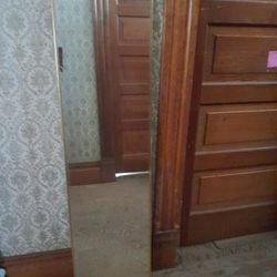 Antique Full Length Mirror With Gold Border