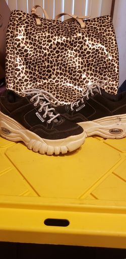 Platform leather tennis 18$