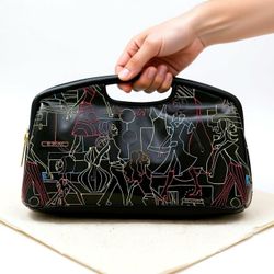 Vintage Y2K BCBGirls Rare Y2K glossy patent mini bag / clutch with colorful embroidered fashion girl graphics