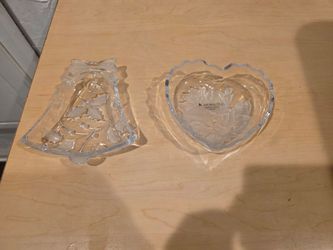 Crystal Glass Decorative Dishes Set of 2
