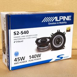 Alpine S2-S40 Car Speakers 4" & 4x6" Adapters 140 Watts Pair 2-Way Coaxial System 🚨 Payment Options Available 🚨 No Credit Needed 🚨
