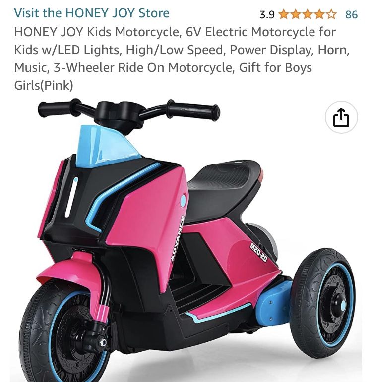 Honey Joy Kids Motorcycle 6 V