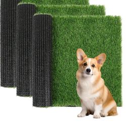 3 Pack Artificial Grass for Dogs Potty, 19.49" x 15.75" Washable Grass Pad for Dogs Potty Fit for UUpet 22"x18" Collection Tray with Drainage Holes