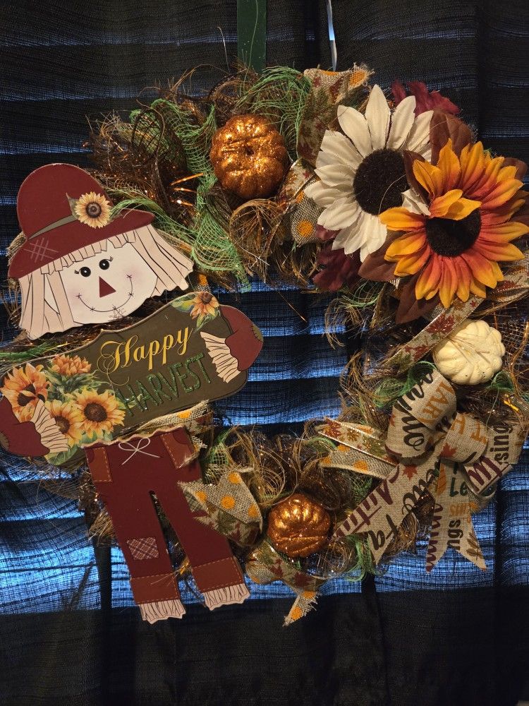 Scarecrow Thanksgiving Wreath