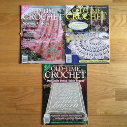 Lot of 3 Old Time Crochet Magazines Patterns