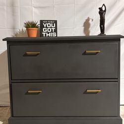 Refurnished solid wood two drawer dresse