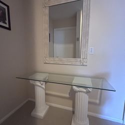 Mirror & Glass Console Set