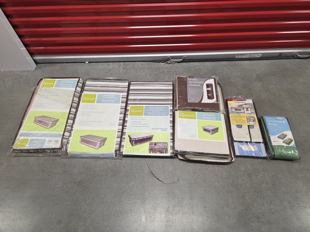 Huge Lot Of (8) Fabric Storage Box with View window