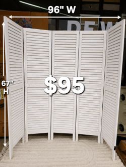 6 panels wood room dividers (96"W×67"H).