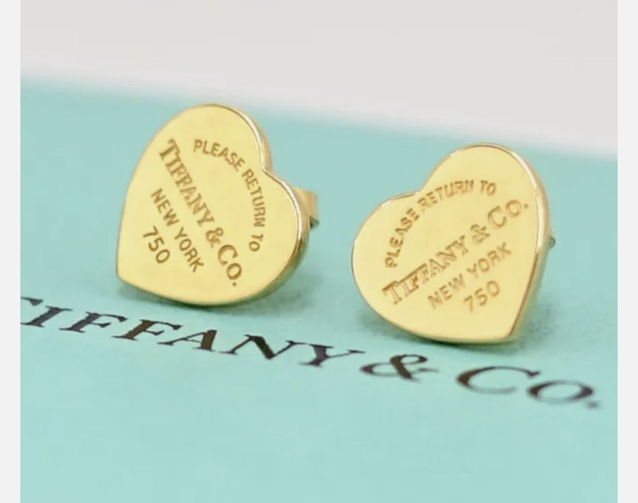 Return To Tiffany Heart Gold Earrings 