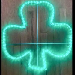 Large Green Led Irish Shamrock Light Up Saint Patrick's Day Window Decoration