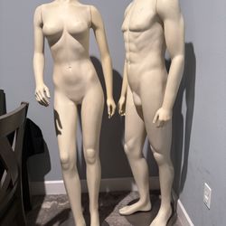 Male and Female Mannequins, Removable Arms, Purchased From Guess Store Closeout