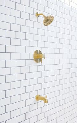 allen + roth Harlow Brushed Gold Tub and Shower Faucet