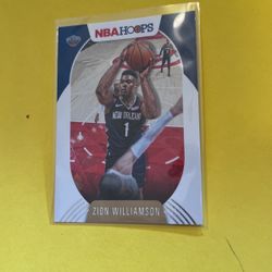 ZION !! First Year Stat Card !! Only $3 Firm ! Zion Williamson 2020-21 Panini NBA Hoops Base #163 New Orleans Pelicans