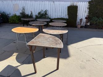 Lot of Folding Tables Round and Half-Round   7 tables    15.00 each
