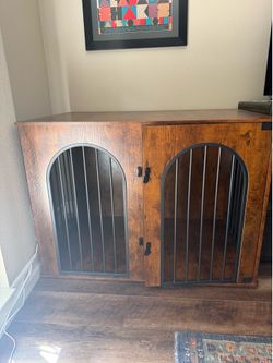 44.1" Wooden Dog Crate Furniture