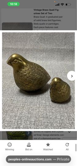 Brass Quail Figurines