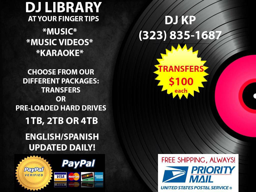 DJ MUSIC LIBRARY - TRANSFERS - MUSIC VIDEOS - KARAOKE - HARD DRIVES for ...