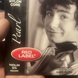 Super sensitive pearl red label three-quarter violin string set new