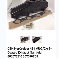 Oem mercruiser 454/ 502/ 7.4 e-coated exhaust manifold
