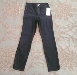Athleta Sculptek Skinny Jeans Overdye Wash Dark Blue Denim Women Size 2P
