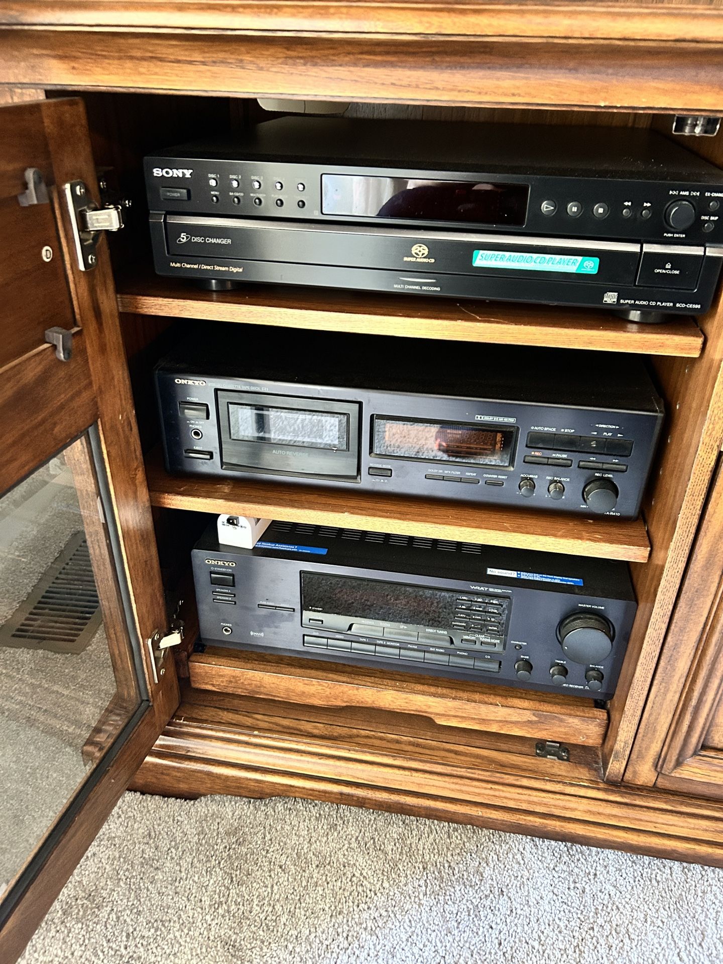 Receiver, CD Player, DVD VHS combo, EQ