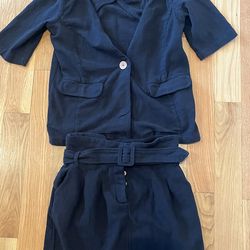 Free People women’s small black blazer with matching skirt